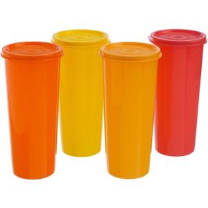 Tupperware Polypropylene Tumbler Set (Multicolour, 470 Ml) - Pack Of 4