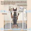 41'' Extra Tall Baby Gate for Large Dogs Pets Indoor No Jumping Over, 46-54.7'' Wide Heavy Duty Puppy Gate for Doorways, Pressure Mounted Metal Gate for Child Toddler No Tools Needed(White)