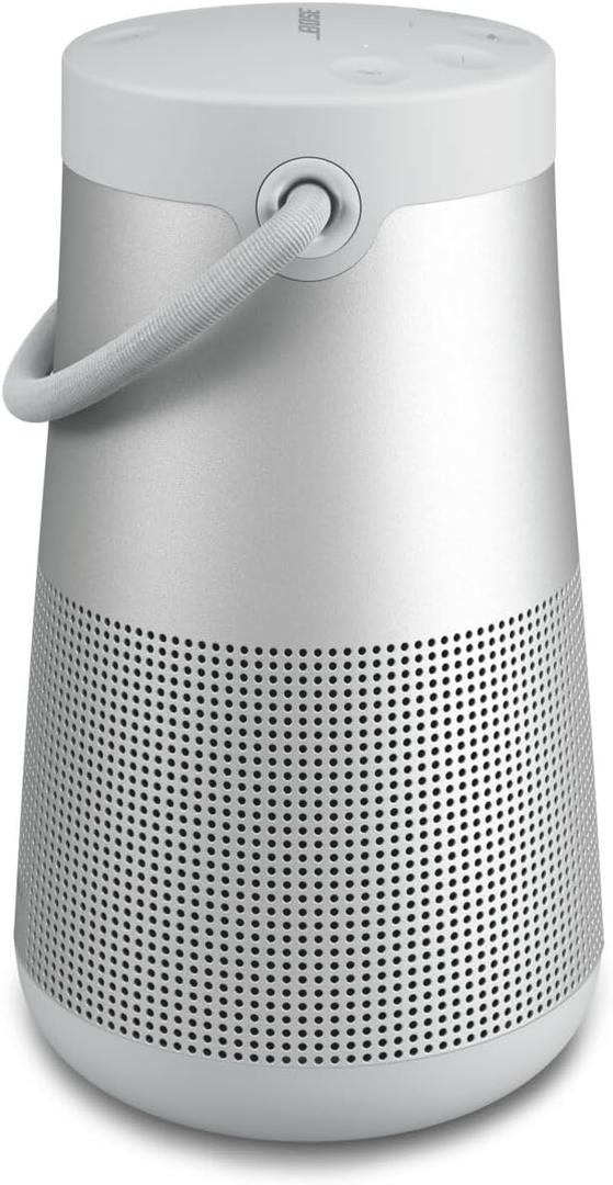 Bose SoundLink Revolve+ (Series II) Bluetooth Speaker, Portable Speaker with Microphone, Wireless and Water Resistant with 360 Degree Sound, Long Lasting Battery and Handle, Silver