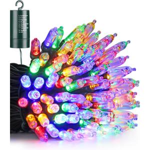 Flacchi Multicolor Christmas Lights 100 LED 33 ft Battery Operated String Lights Waterproof 8 Modes & Auto Timer Mini Lights for Party, Xmas Decorations, Outdoor & Indoor Decor