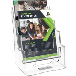 MaxGear Brochure Holder 3 Tier 6x9 inch Acrylic Literature Display Stand Clear Plastic Flyer Holder Wall Mount or Countertop Use for Pamphlets, Booklets, 1 Pack