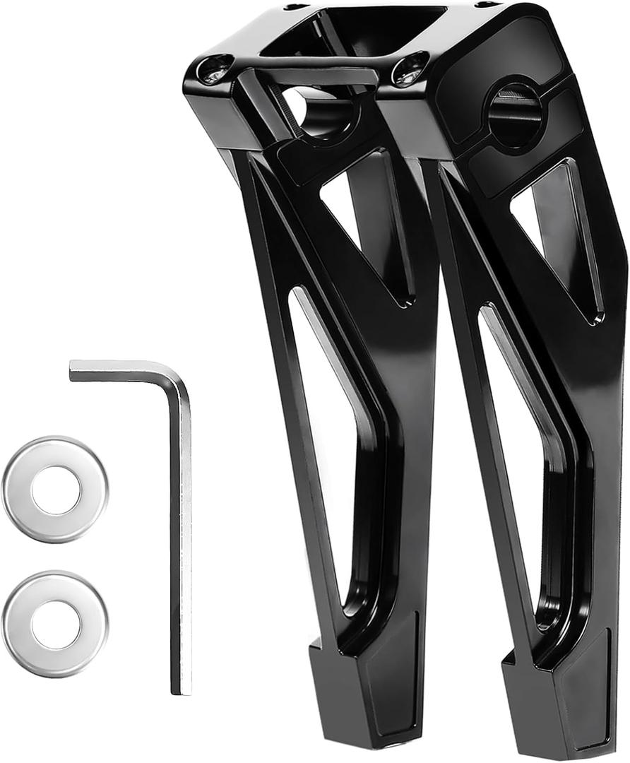 kykykm 10" Motorcycle Handlebar Risers 1" Pullback Riser Clamps Fit For Harley Davidson M8 Softail Street Bob Low Rider FXBB FXLRS FXLRST Models Chrome 2018-Up Gloss Black