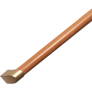 HouseAid 10.2 ft Wood Handrail for Indoor Stairs, Solid Beech Stairs Handrail with Gold Metal Alloy Brackets, Upgraded 1-3/5” Round, Wall Mounted
