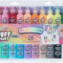 Tulip Puff Paint 20-Color Party Pack, Multi-Surface, Premium Quality, Nontoxic & Waterproof Craft Paint, Permanent on Fabric, Mellow Rainbow
