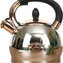 Stainless Steel Whistling Tea Kettle with Metal Capsulated Bottom for Quick Heat Distribution 2.8 Quart