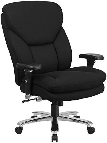 Flash Furniture Hercules Series Swivel Office Chair with Extra Wide Seat, Ergonomic High-Back Executive Chair with Padded Seat and Arms, Black