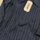COOFANDY Men's Zipper Polo Shirts Short Sleeve Ribbed Knit Polo T Shirts Fashion Casual Golf Shirts (Medium, Navy Blue)