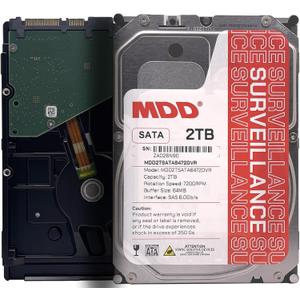 MDD 2TB 64MB Cache 7200RPM SATA 6.0Gb/s 3.5inch Internal Surveillence Hard Drive - MDD2TSATA6472DVR