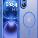 TOCOL Magnetic for iPhone 16 Case, Upgraded Full Camera Protection, Compatible with Magsafe, Drop Protection, Translucent Matte Back Bumper Phone Cover 6.1-Inch (Ultramarine)