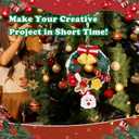 Alvian DIY Crochet Christmas Wreath Kit - Complete Beginner-Friendly Set with Garland, Pom Poms & Video Tutorial | Handmade Holiday Door Decor, Wall Hanging & Gift Idea