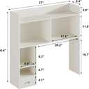 ChooChoo Desktop Bookshelf, 36.4" Tall Countertop Desk Hutch with 5 Shelves and 1 Drawer for Computer Desk, Desk Shelf Organizer for Dorm Office Home,White, 37"l X 9.44"w X 36.41"h