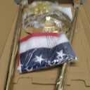 SENZHIYI Indoor Flag Pole Kit with Golden Eagle Topper - 6-8ft Stainless Steel Commercial Indoor Flagpole with Embroidered US Flag, Heavy Base for Home Office Government DepartmentGolden 1 Pack
