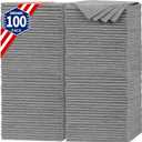 FIXSMITH Shop Towels, Pack of 100, Grey Microfiber Cleaning Cloth Bulk, Microfiber Towels for Cars, All-Purpose Absorbent Cleaning Rags, Dust Cloth for Automotive, Mechanic, Garage, 11.5 x 11.5 inch