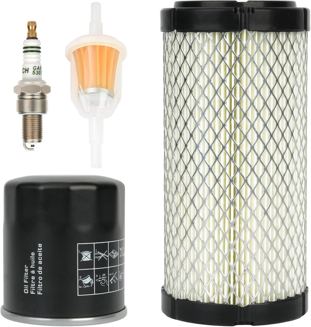 Golf Cart Tune Up Kit for EZGO RXV 2008-Up & EZGO TXT 2010-Up Gas Carts 4 Cycle with Kawasaki Motor, Air Filter 28463-G01,Oil Filter 607454, Fuel Filter 72084-G01, Spark Plug 607462