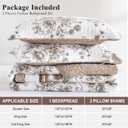 Oversized King Bedspreads 128x120 Extra Wide - Garden Floral Farmhouse Reversible California King Quilt Set Oversized, 3-Piece Lightweight Thin Comforter Coverlet Set, Cal King, Brown/White