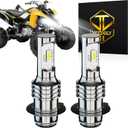 Compatible for Yamaha Raptor 350 660R 700 700R Headlight Bulbs, P15D H6 H6M Fog Light Bulbs, 12000 Lumens 6000K White 55W H6M Light Bulbs, Plug and Play, 2-Pack