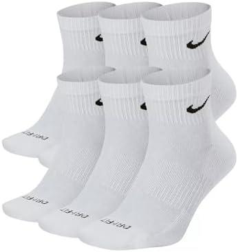 Nike Everyday Plus Dri-FIT Cushioned Ankle Athletic Training Casual Socks - 6 Pack, Size M