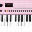 MK-2 37 Keys Kids Keyboard Piano, Portable Small Keyboard with 40 Songs, 200 Sounds, with MIDI Function, LED Display & Dual Speakers, Compact Mini Music Piano for Kids/Beginners (Pink)