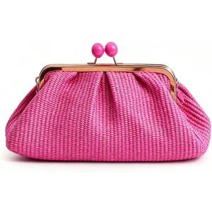 Straw Clutch Purse for Women, Classic Beach Clutch,Woven Summer Bag, Dumpling Wicker Handbag for Summer Daily & Vacation Use | summer
