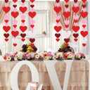 Auihiay 88Pcs Hearts Felt Garland Party Decoration Kit - NO DIY Romantic Decoration Kit, 4 Pack Heart Garland for Hanging Party Room Decorations, Heart Garlands Banner for Wedding, Mother's Day Decor