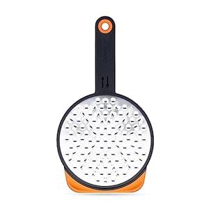Dreamfarm Ograte Two-Sided Medium Food & Vegetable Speed-Grater with Non-Slip Bowl Hook & Foot - 3mm Medium Grater, Orange (Blade: 3mm | Length: 25.0cm)
