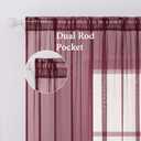MIULEE 2 Panels Solid Color Sheer Christmas Window Curtains Elegant Window Voile Panels/Drapes/Treatment for Bedroom Living Room (54X45 Inches Wine Red)