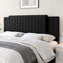 Upholstered Tufted Velvet Headboard, 3 in 1 Headboard for Full/Queen/King Size Bed, Height & Width Adjustable Head Board, Attach Frame, Study & Comfortable, Ideal for Bedroom, Dorm, Guest Room, Black