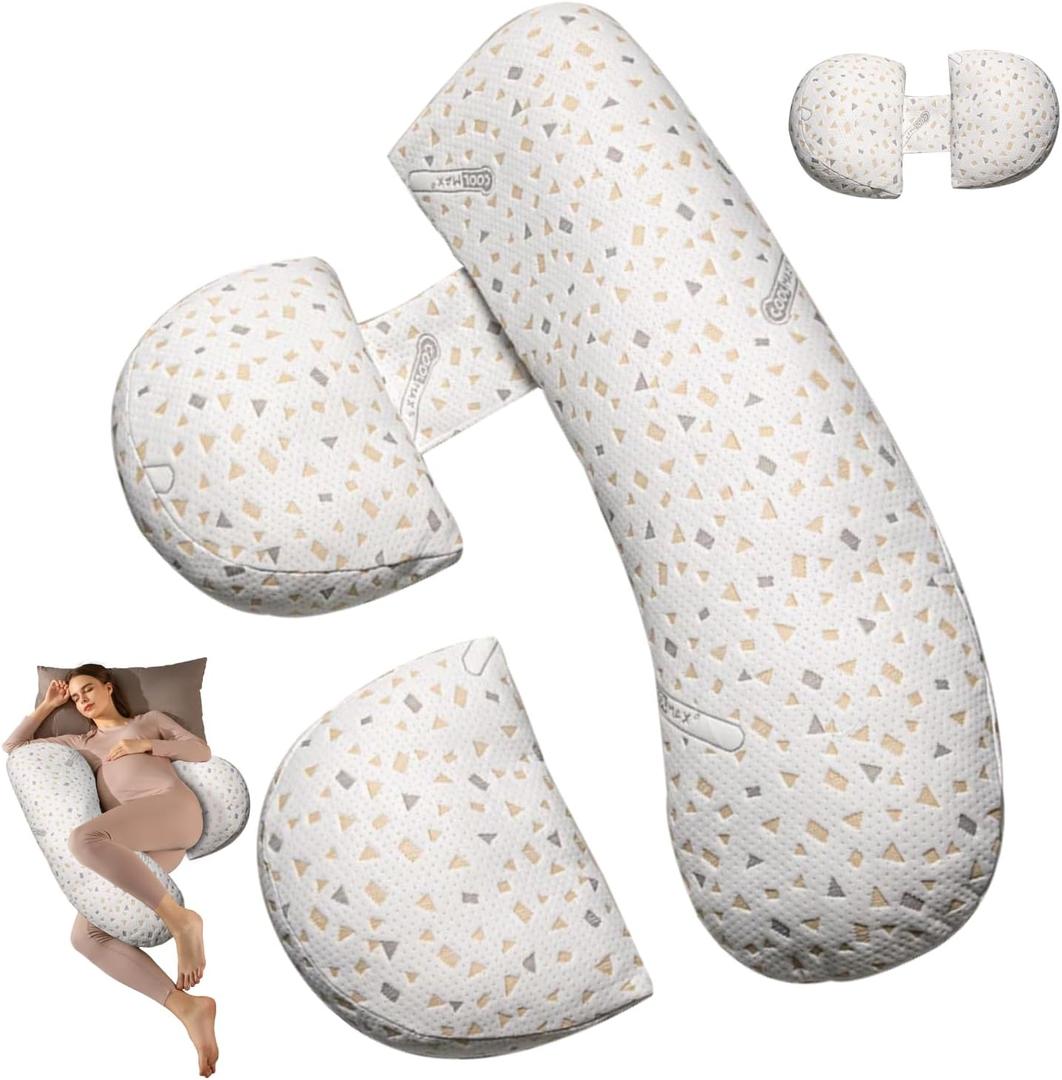 Pregnancy Pillows for Sleeping, Maternity Pillow for Pregnant Women, Support for Back, Legs, Belly, HIPS for Pregnant Women (White)