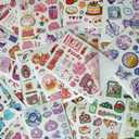 2 x 50 Sheets Cute Washi Paper Stickers Cartoon Animal Camping Picnic Food Toast DIY Art Craft Sticker for Book Planner Stationery Envelope Gift Box Scrapbook Journaling Bottle