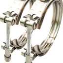 3 inch V Band Clamp 304 Stainless Steel for Turbo Downpipes, 2 Pack