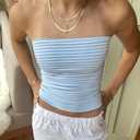 Women Y2k Tube Top Strapless Going Out Tops Cute Aesthetic Summer Clothes (M)