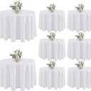 Fitable 8 Pack White Table Cloths 120 Inch Round - Stain Resistant and Washable Table clothes, Polyester Fabric Table Covers for Wedding, Party, Banquet, Formal Events