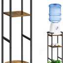 5 Gallon Water Dispenser Jug Stand 3-Tier Drink Beverage Dispenser Holder with Storage Shelf, 36.5'' Tall Water Stand for 1-5 Gallon Water Bottles/Crocks, Water Jug, Plants, Rustic Brown & Black