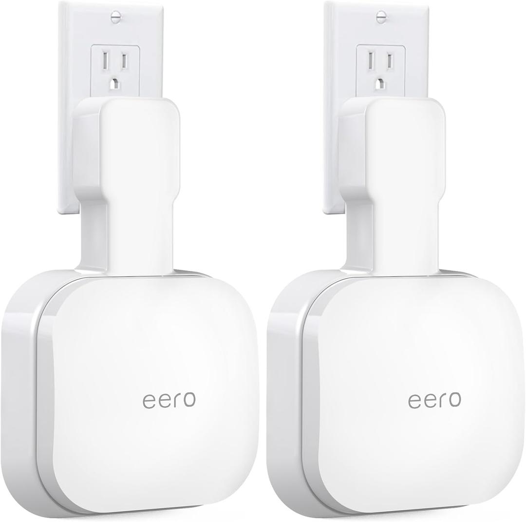 Wall Mount Holder for eero Pro 6e/Pro 6, No Messy Wires, Space Saving, Outlet Wall Bracket Only Compatible with eero Pro 6e/Pro 6 Mesh Wi-Fi System Router (2 Pack)