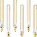 E12 Edison Bulbs 6W Dimmable LED Edison Bulbs Soft White 3000K E12 Long Tubular Light Bulb 60Watt Equivalent Vintage LED Filament 60W Candelabra Incandescent Bulbs 600lm, 7.3Inch, 6Pack