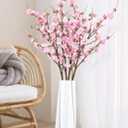 Waipfaru 4 Pcs Faux Cherry Blossom Decor, 36'' Long Stem Artificial Flowers for Tall Vase, Cherry Blossom Tree Branches for Floral Arrangements Wedding Spring Decorations (Pink)