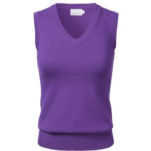 Cielo Women's V-Neck Sleeveless Stretch Pullover Premium Sweater Vest Top (S)