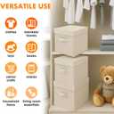 ShellKingdom Storage Bins, Foldable Fabric Storage Cubes with Lid, Clothes Storage Organizer Drawer For Closet Toys Storage, 10.5 X 10.5 X 11 INCH, 2 Pack (Beige)