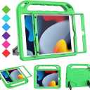 BMOUO Kids Case for iPad 9th/8th/7th Generation, with Built-in Screen Protector, Shockproof Handle Stand Kids iPad 10.2" Case 2021/2020/2019, Green
