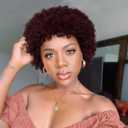 WIGER Short Curly Afro Wigs Human Hair for Black Women Kinky Curly Wigs 99J None Lace for African American Lady for Daily Use