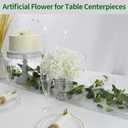 64 PCS Hydrangea Artificial Flowers - Faux Hydrangeas Full Realistic Silk Flowers Heads with Stems for Wedding Centerpiece Home Garden Baby Shower Party Decoration (White)