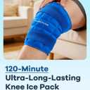 Knee Ice Pack Wrap, 120 Minutes Ultra-Long-Lasting Reusable Ice Pack Without Condensation for Knee Pain Relief, Cold Therapy for Injuries, Knee Replacement Surgery, Swelling, ACL, Meniscus Tear, Blue