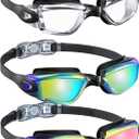 Kids-Goggles-Swimming Goggles Kids Swim: Anti Fog Kids Goggles with UV400 and No Leak for Child Teen 3 Packs Age 6-16 (Y12-clear & Aqua & Bright Rose)