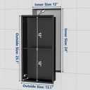 Qeke Stainless Steel Shower Niche 12" X 24", No Tile Needed Wall Niche Double Shelves, Recessed Shower Shelf for Bathroom Storage, Matte Black