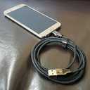 6 Foot Braided Nylon Micro Black Chrome USB Charge/Sync Cable