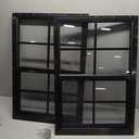 2 Pack 18" x 27" Black Shed Window with Tempered Glass and Fiberglass Screen Household Sliding Windows with Srews for Shed, Chicken Coop, Playhouse, Garage and Barns