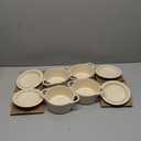 Kook Ceramic Mini Cocotte Set, Small Casserole Dishes with Lids and Handles, Individual Baking Ramekins, Oven, Microwave & Dishwasher Safe, Stoneware, 12 oz, Set of 4, Ivory