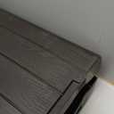 Keter City 30 Gallon Resin Outdoor Storage Box and Patio Furniture Side Table for Pool and Garden Accessories, Brown