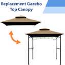 EasyLee 8'x5' Grill Gazebo Canopy Cover - Waterproof Replacement Top with T-Hook,Khaki