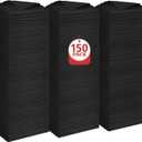 Orighty Black Microfiber Cleaning Cloth, 150 Pack Highly Absorbent Cleaning Supplies, Lint Free Kitchen Towels Cleaning Rags, Microfiber Towels for Cars, House, Window, 12x12 inch